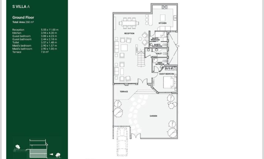 Floor plan for villa at Sarai