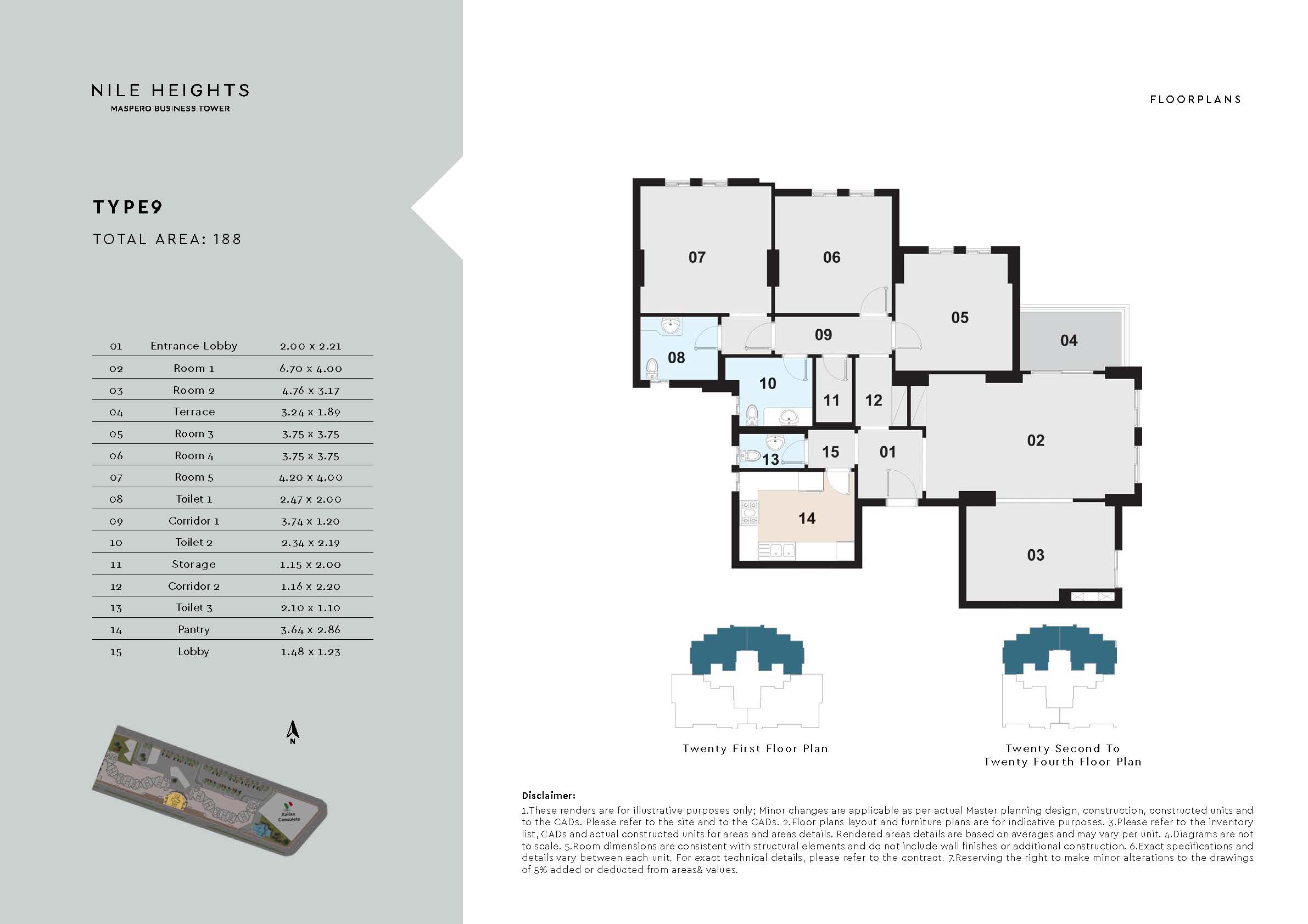 Floor plan for  at Maspero Nile Heights