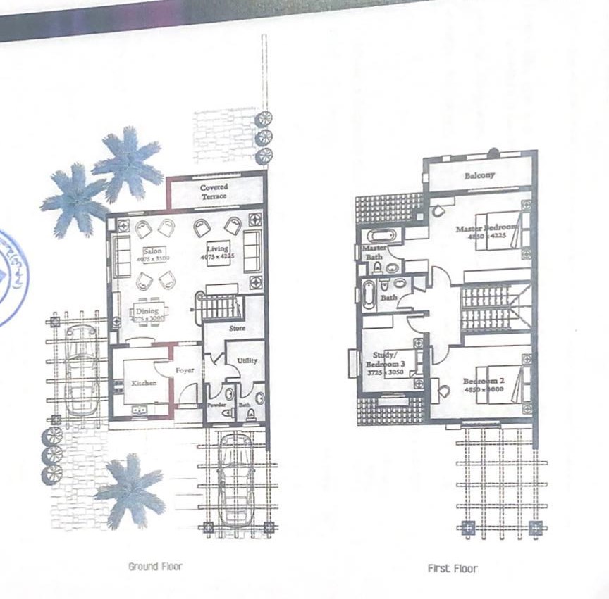 Floor plan for townhouse at Mivida