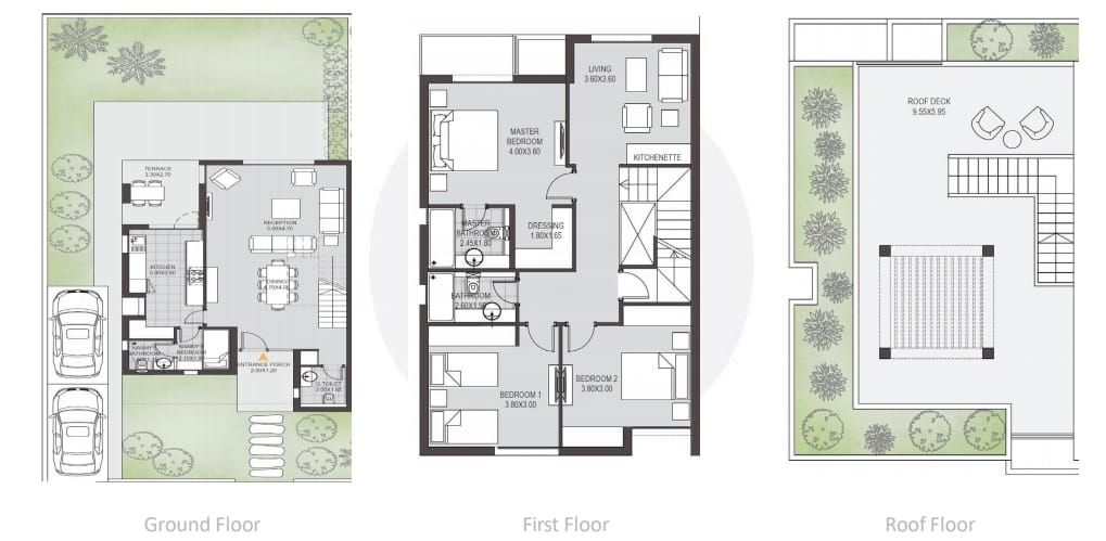 Floor plan for townhouse at O West Orascom
