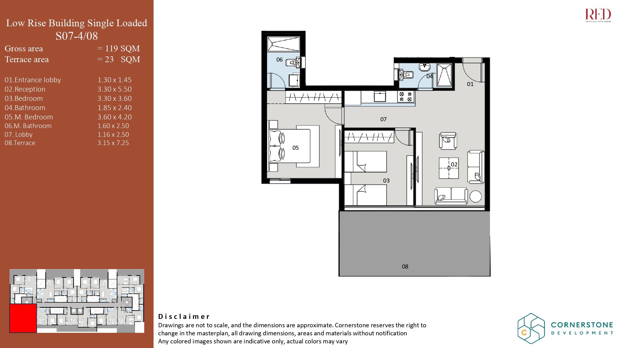 Floor plan for apartment at Red