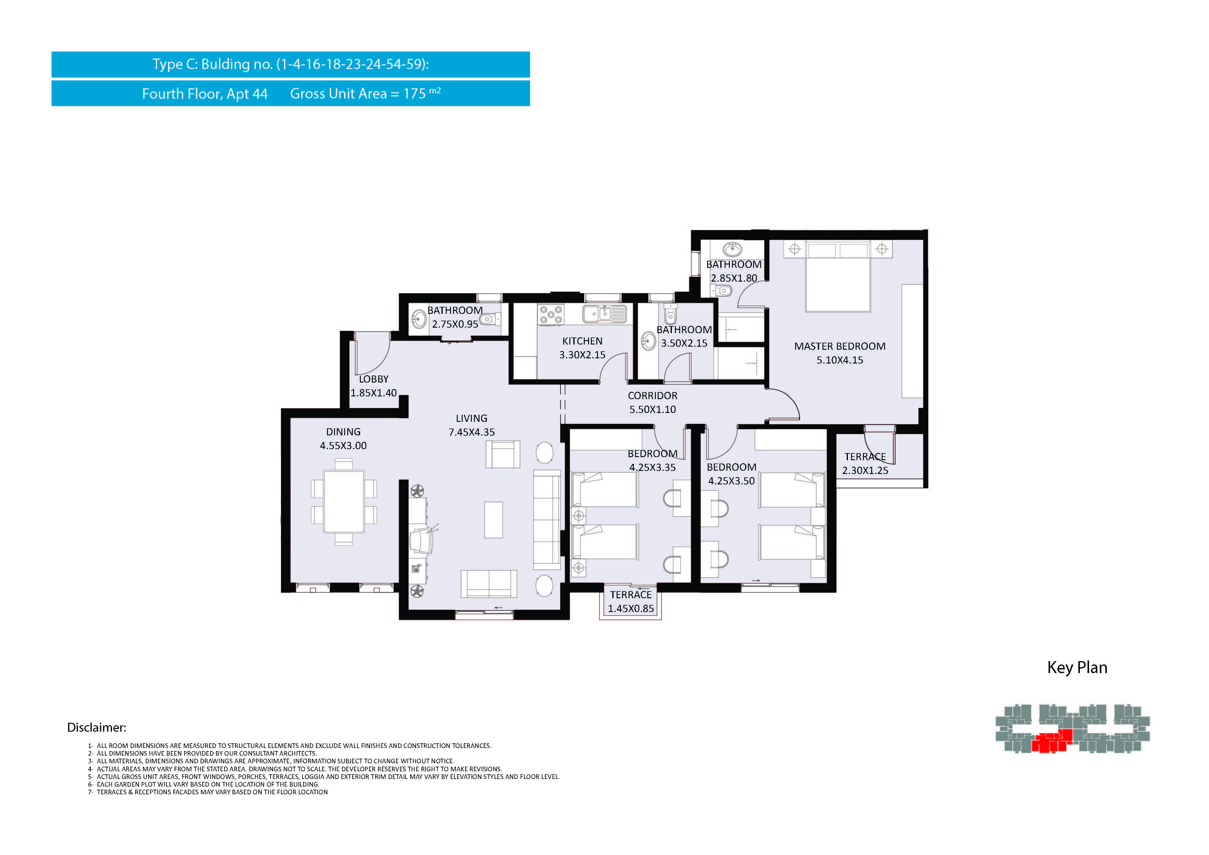 Floor plan for apartment at El Fustat