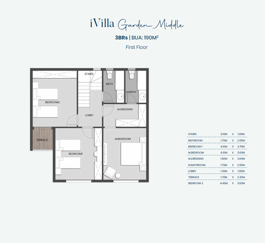 Floor plan for duplex at Aliva Mountain View Mostakbal City
