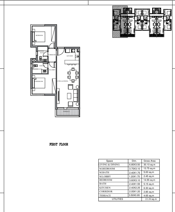 Floor plan for chalet at Plage