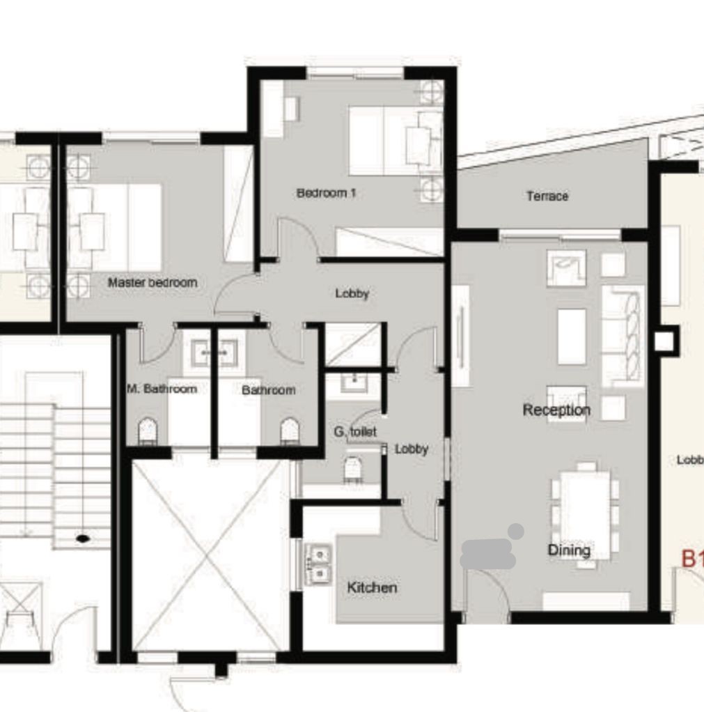 Floor plan for apartment at Palm Hills New Cairo