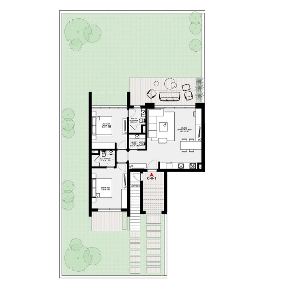 Floor plan for chalet at Kamaran