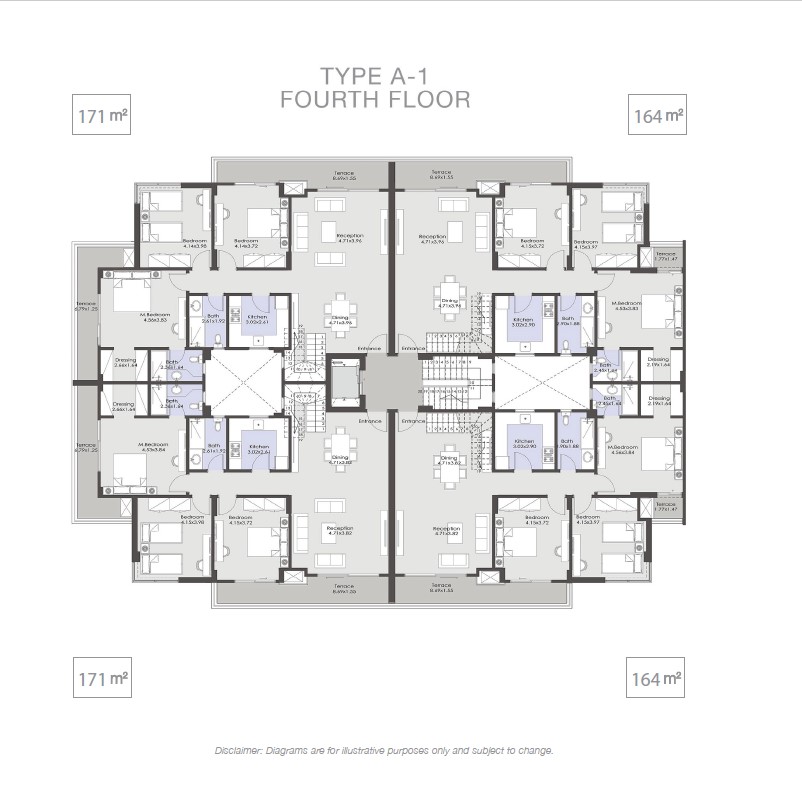 Floor plan for penthouse at El Patio Oro