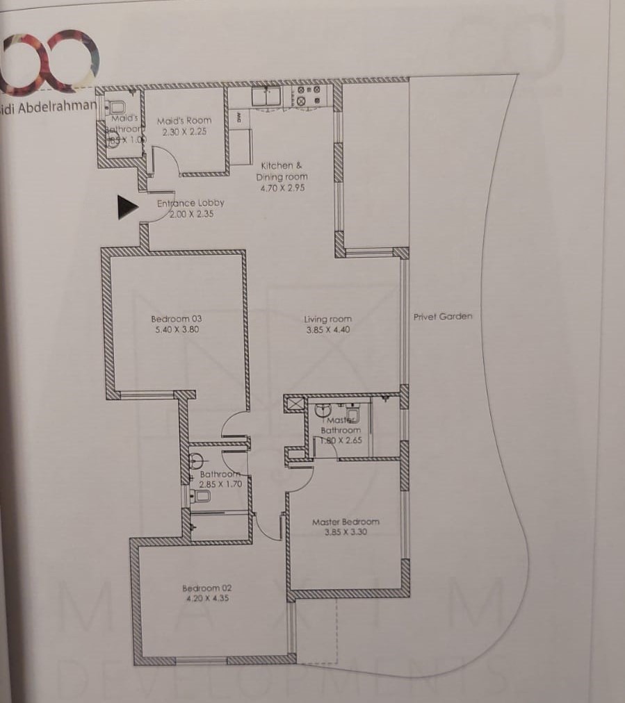 Floor plan for chalet at Plage