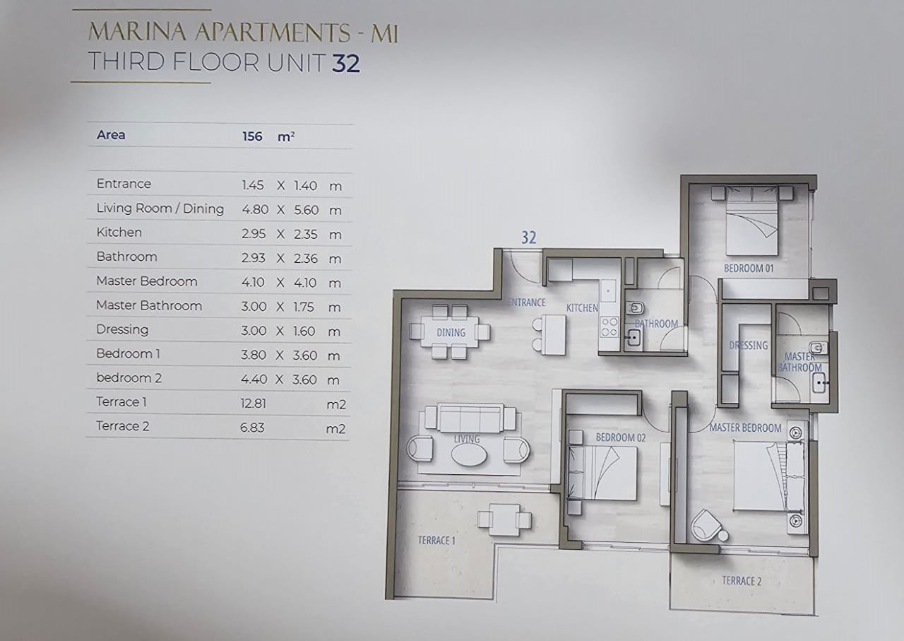 Floor plan for apartment at Southmed