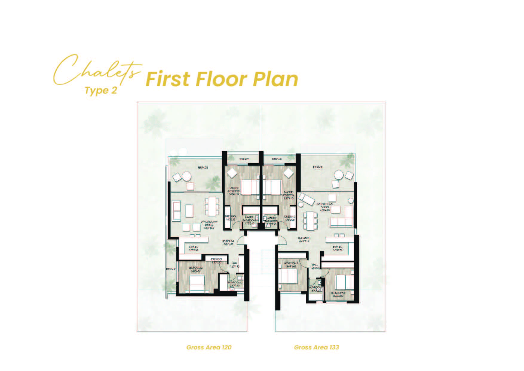 Floor plan for chalet at Il Bayou