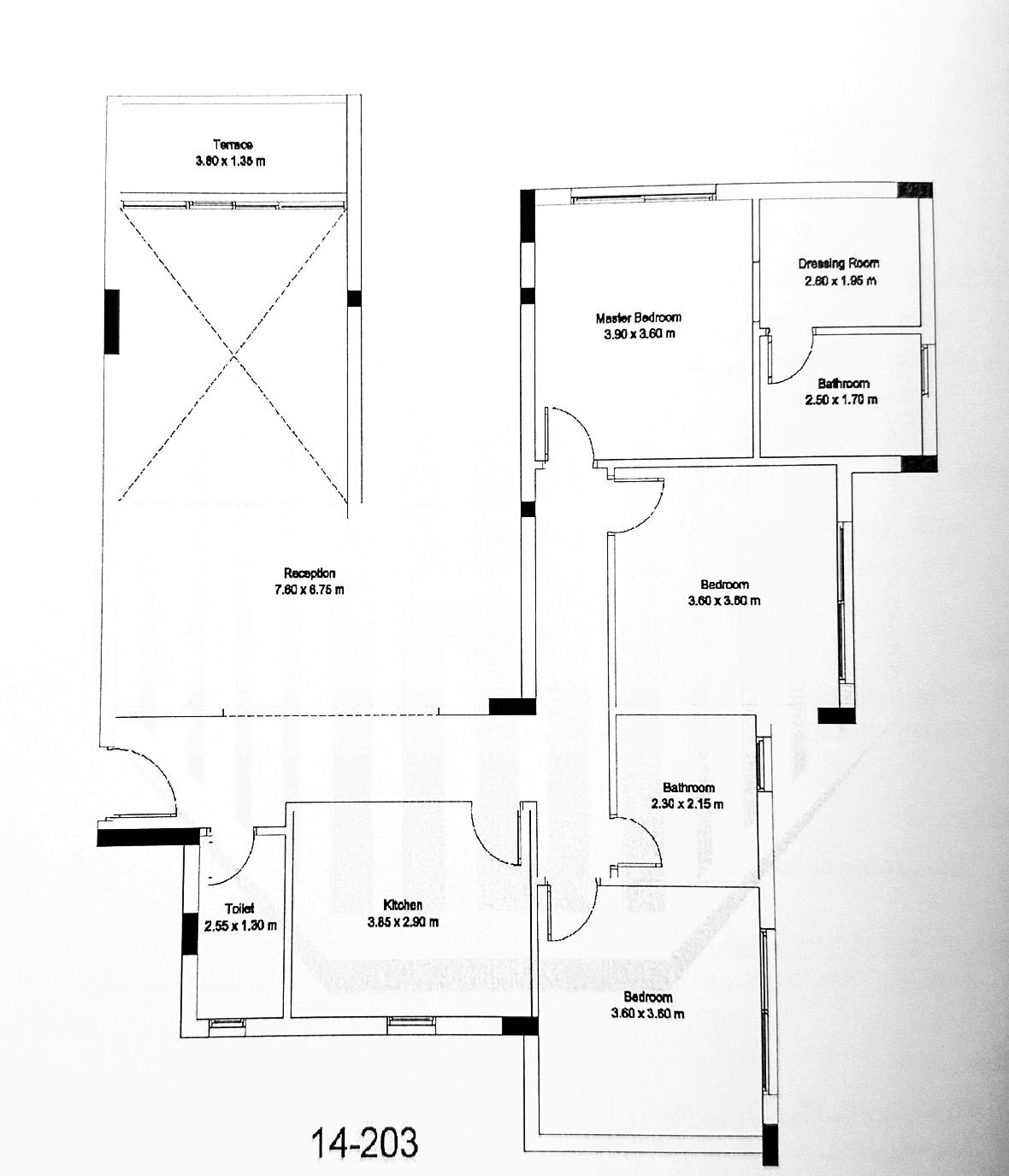 Floor plan for apartment at Mar ville