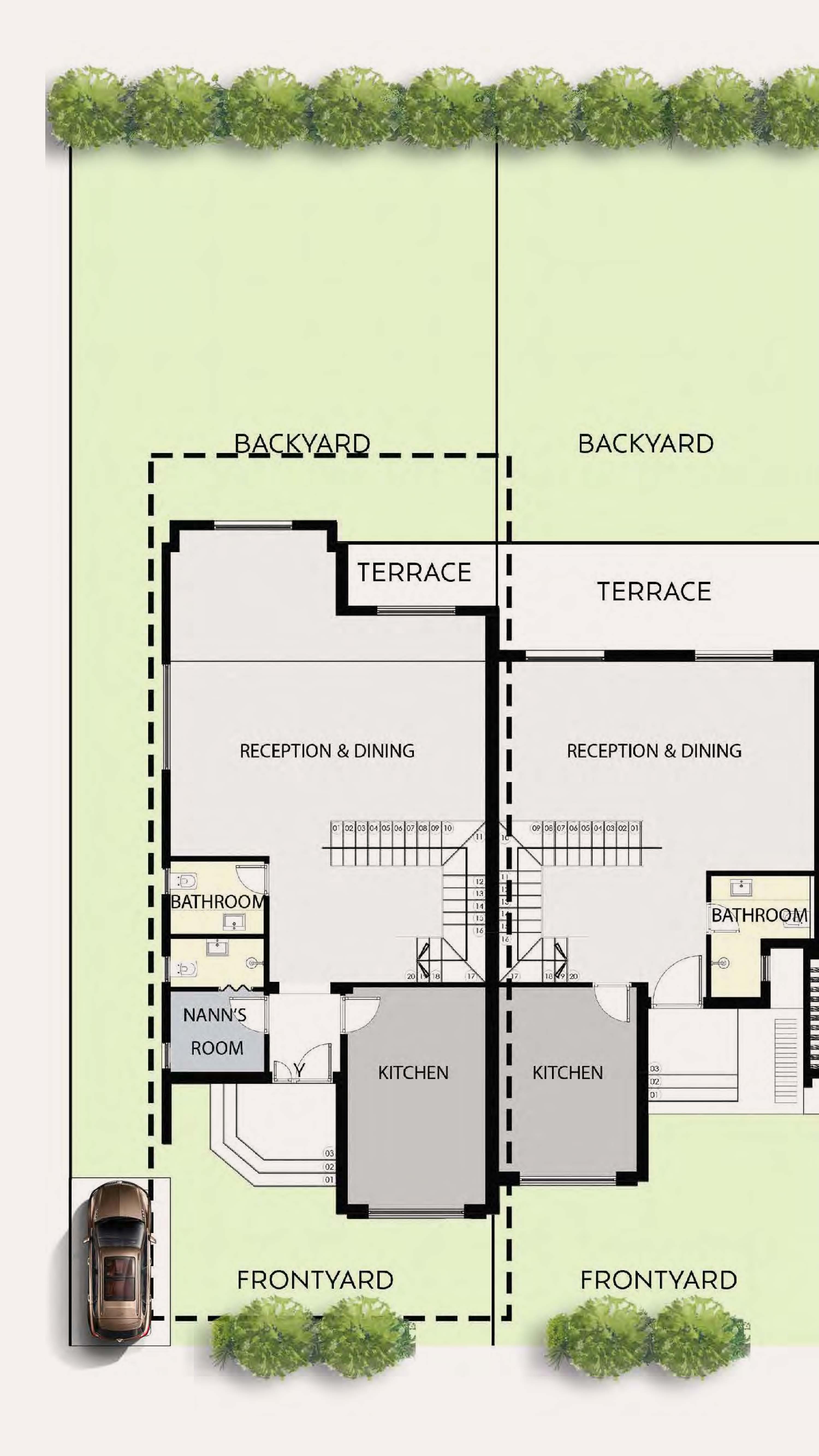 Floor plan for townhouse at V levels
