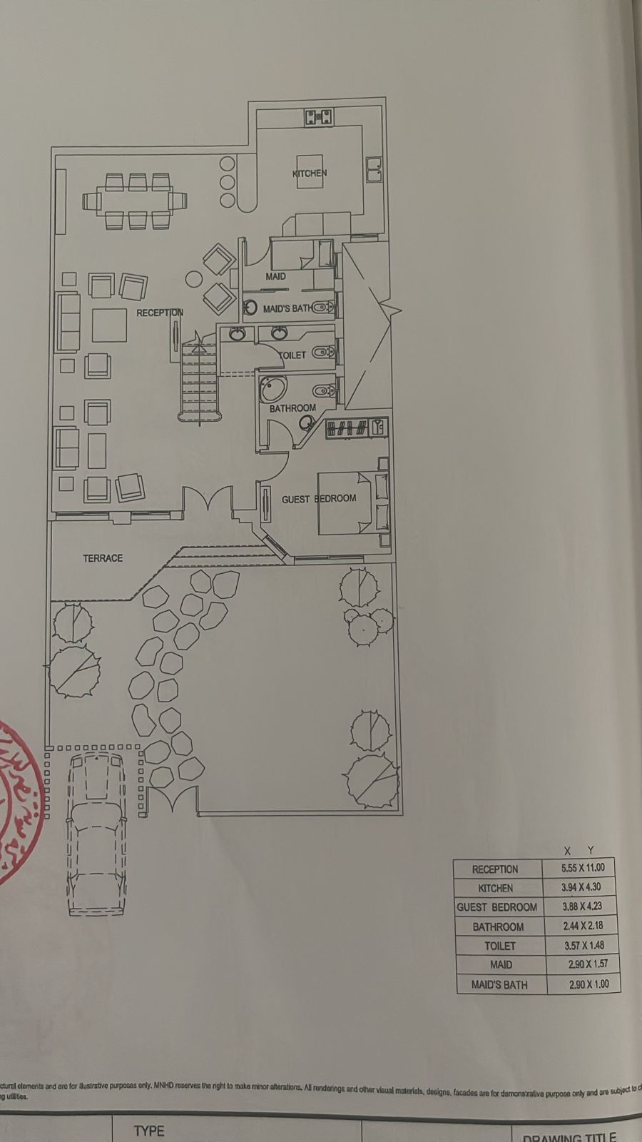 Floor plan for villa at Sarai