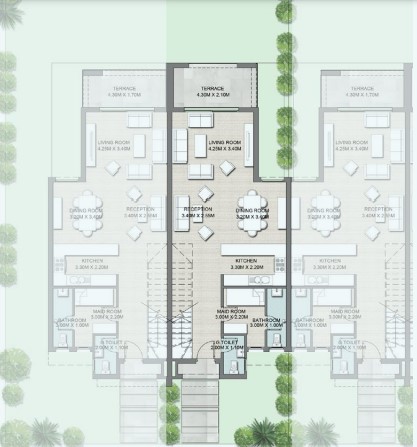 Floor plan for townhouse at Hyde Park North - Seashore