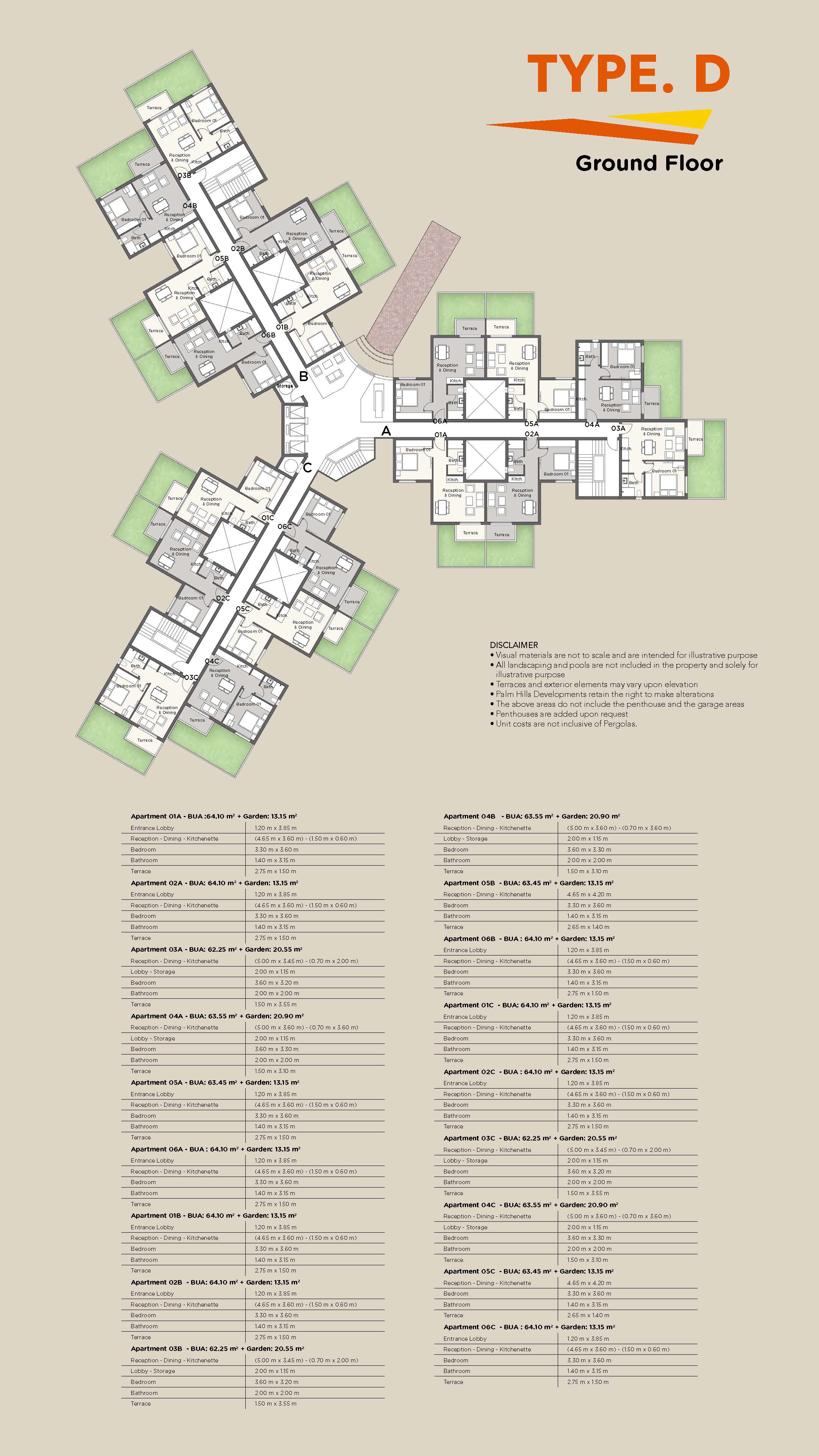 Floor plan for apartment at Badya