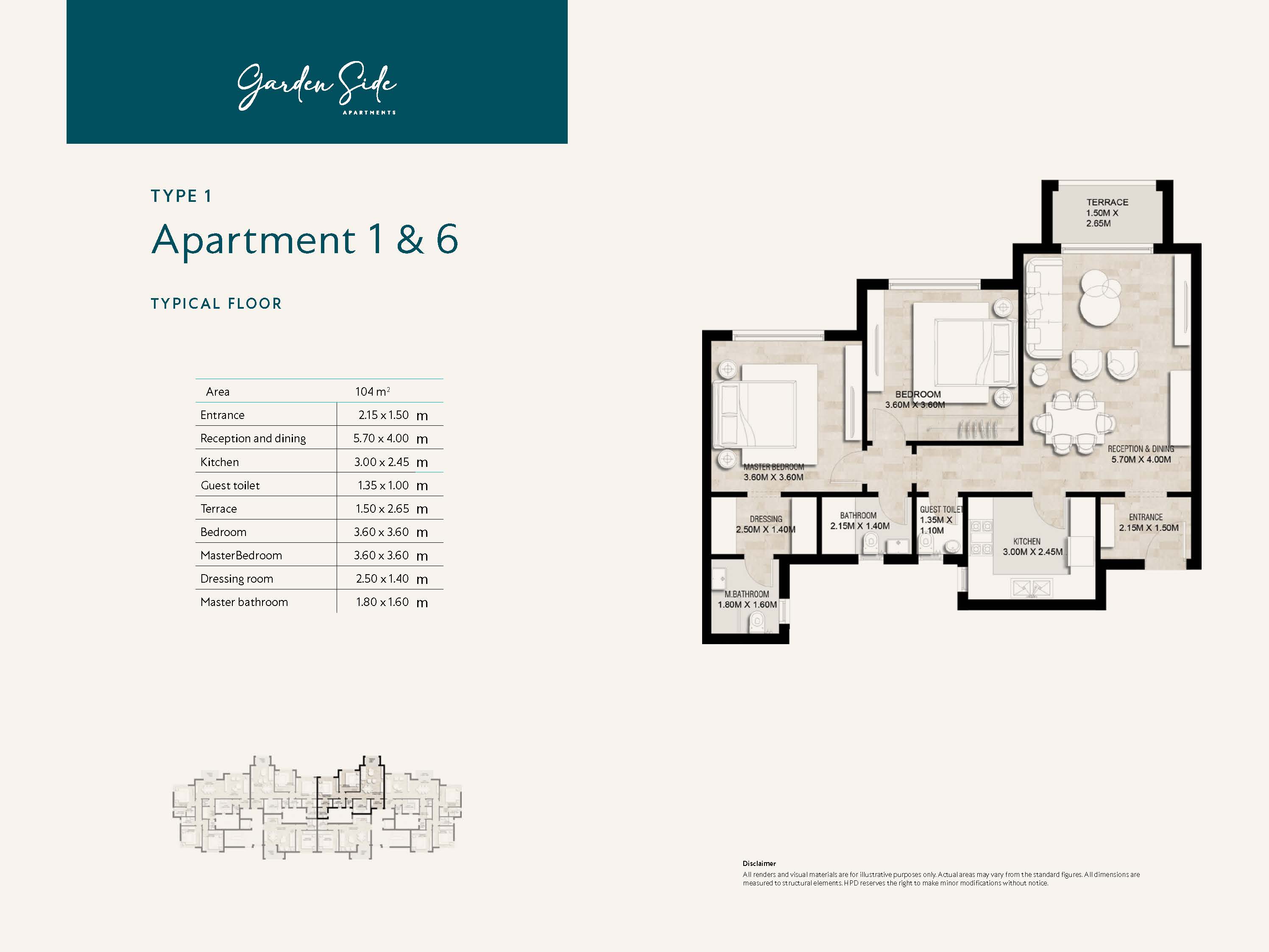 Floor plan for apartment at Garden Lakes