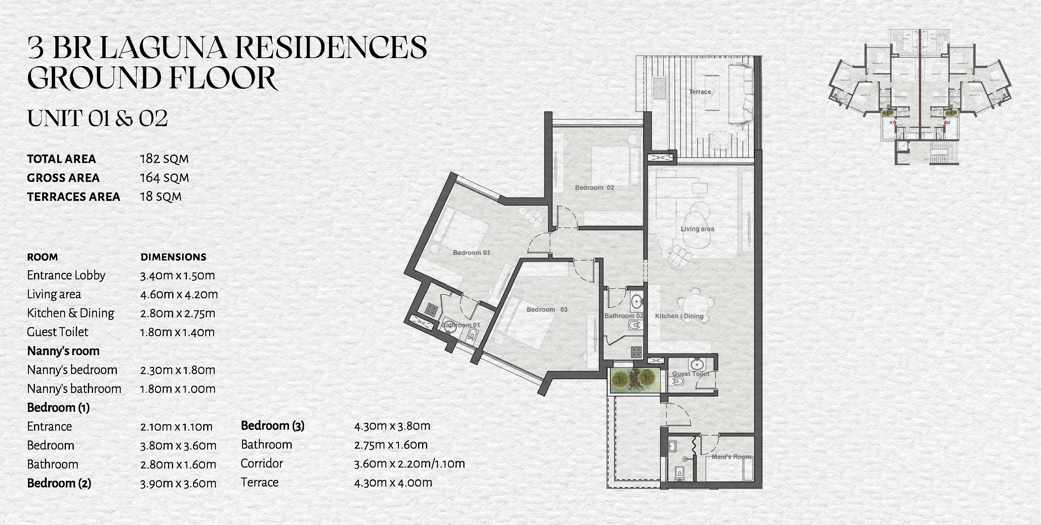 Floor plan for apartment at The Med