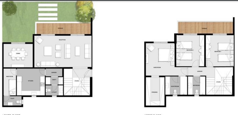 Floor plan for duplex at Lagoon Beach Park Mountain View I City New Cairo
