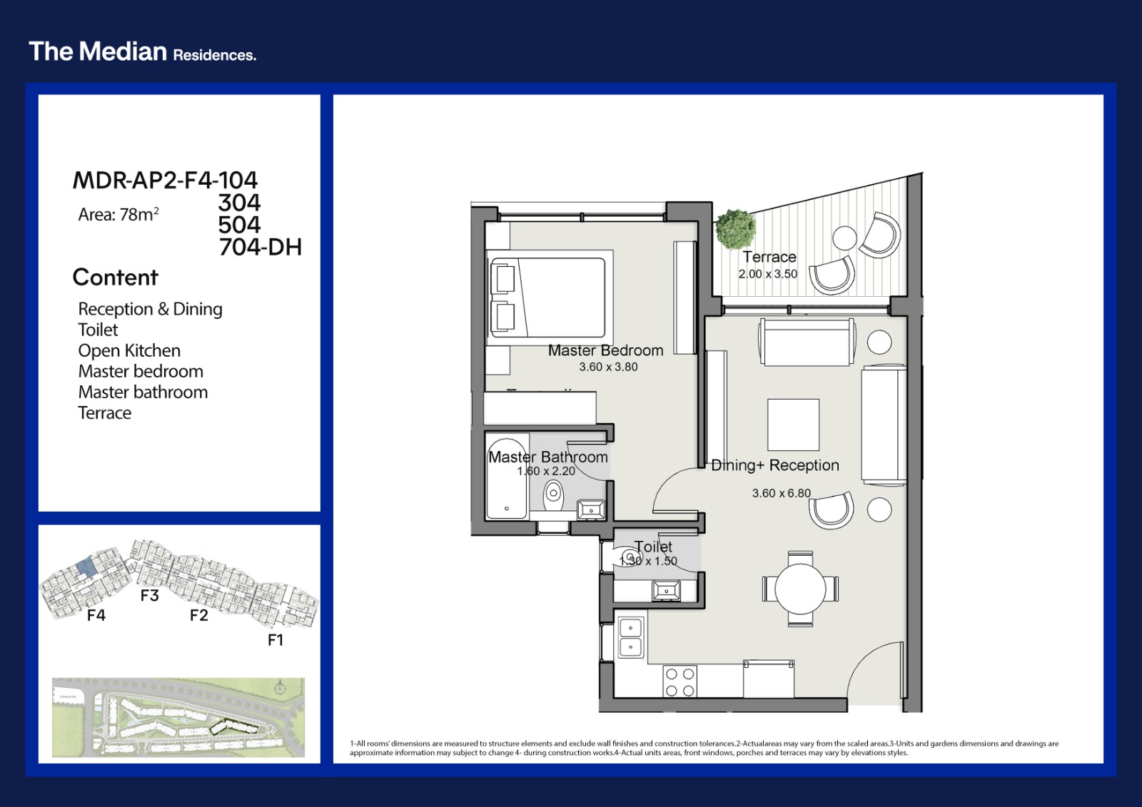 Floor plan for apartment at The Median Residences