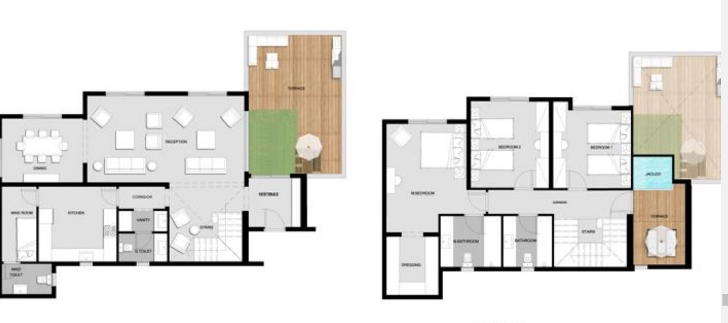Floor plan for duplex at Lagoon Beach Park Mountain View I City New Cairo