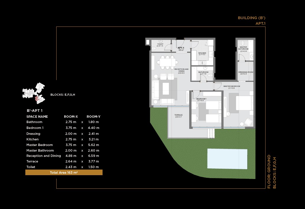 Floor plan for apartment at The Capitalway