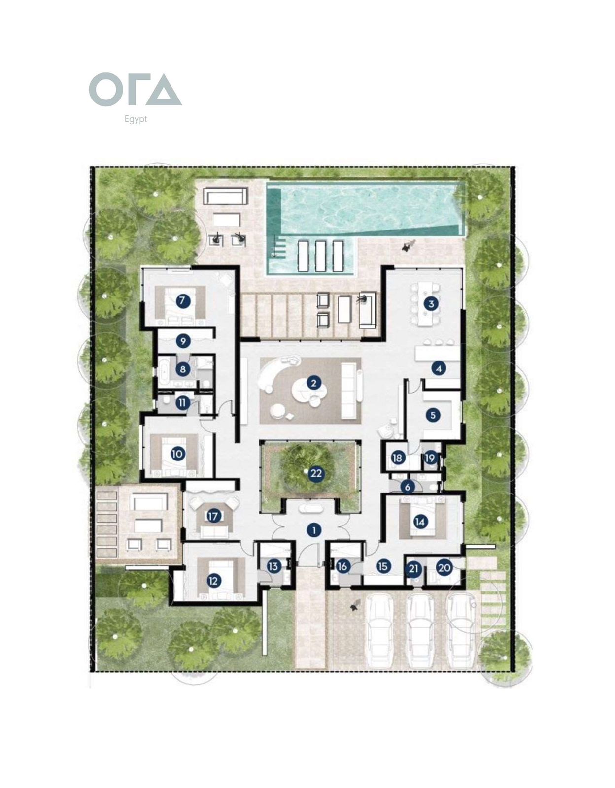 Floor plan for villa at Solana