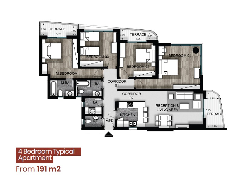 Floor plan for apartment at Armonia