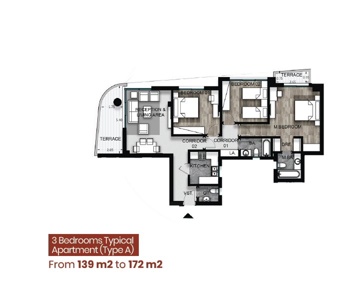 Floor plan for apartment at Armonia