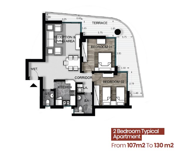 Floor plan for apartment at Armonia