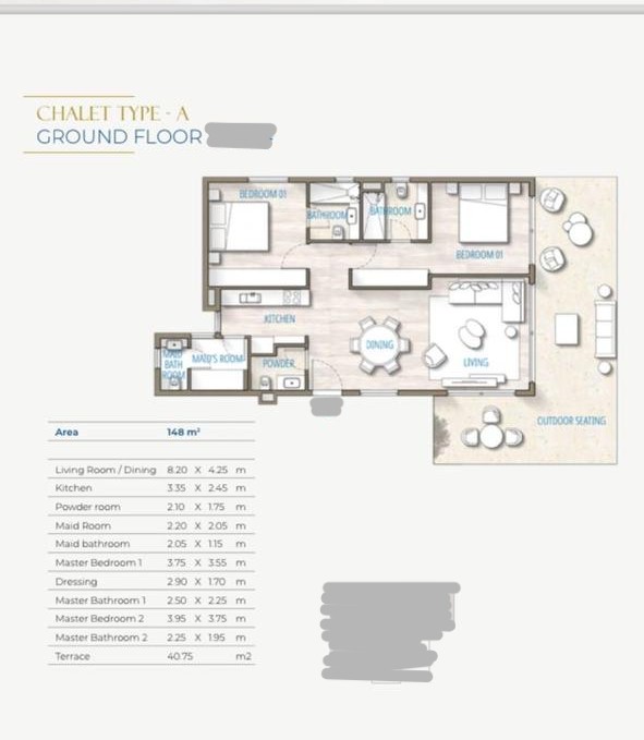 Floor plan for chalet at Southmed
