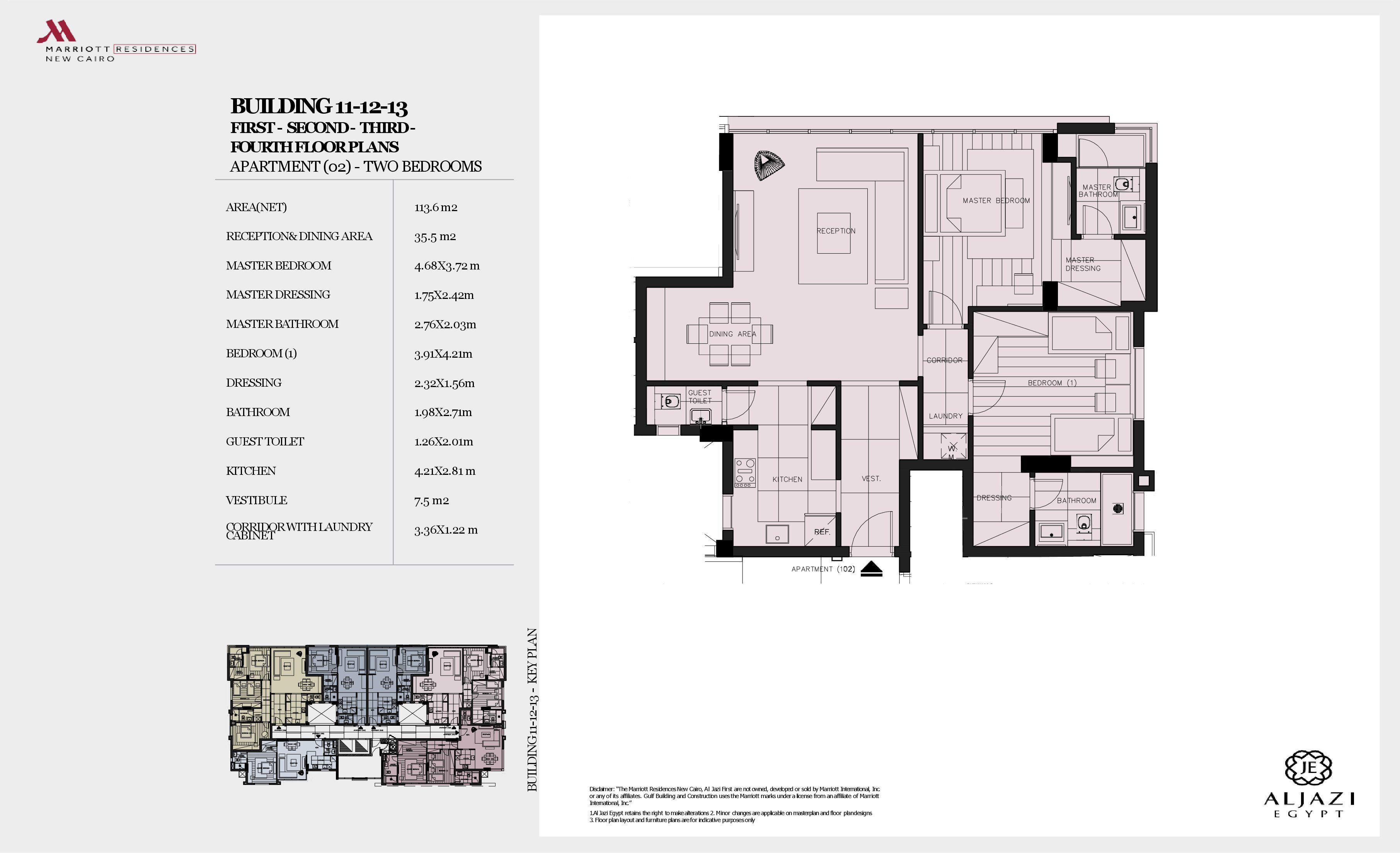 Floor plan for apartment at Al Jazi First Marriott Residences