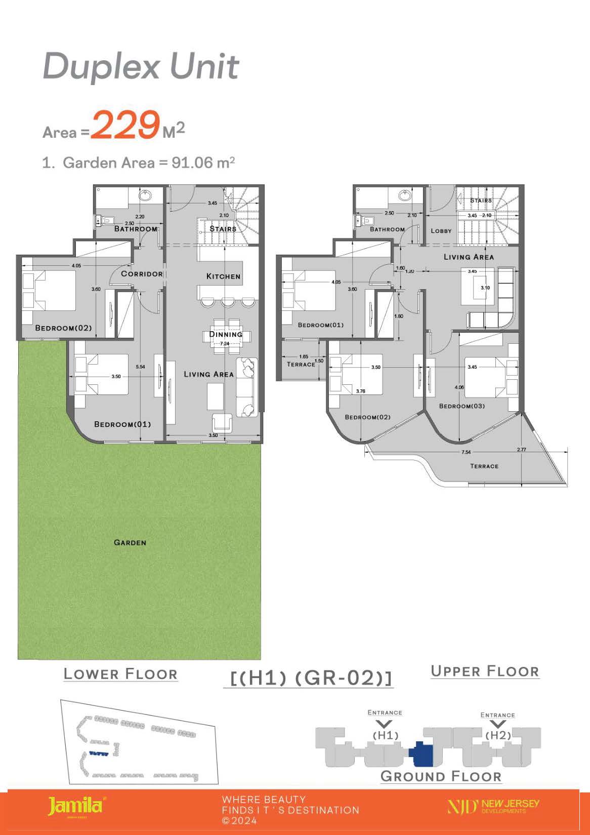 Floor plan for duplex at Jamila