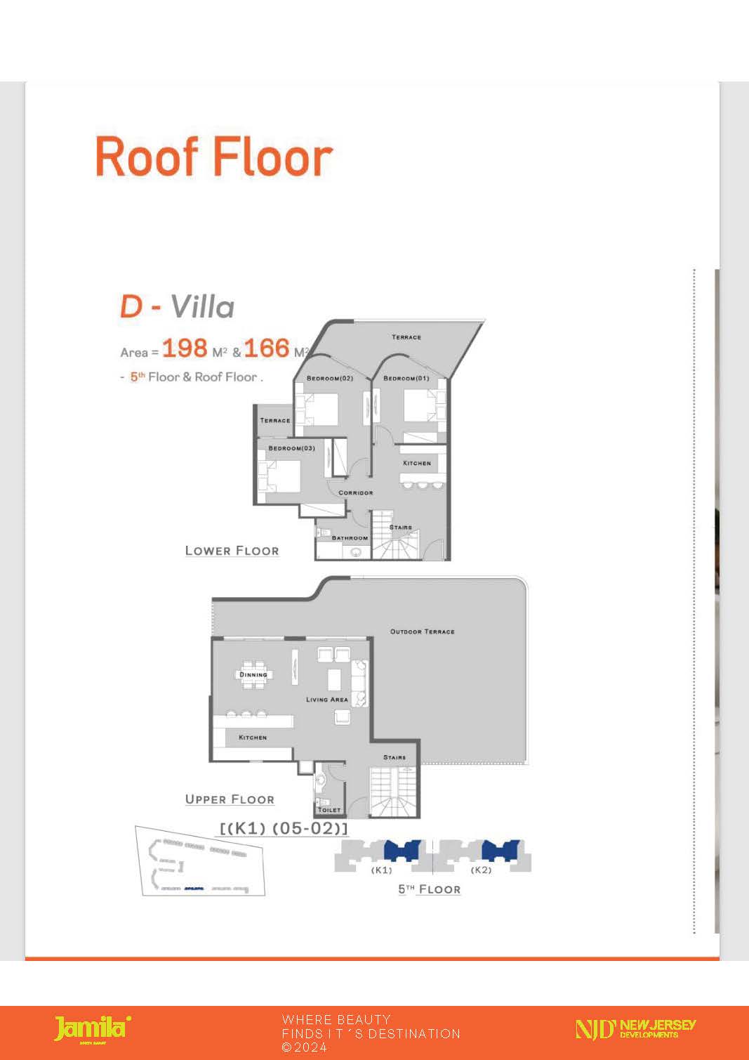 Floor plan for villa at Jamila