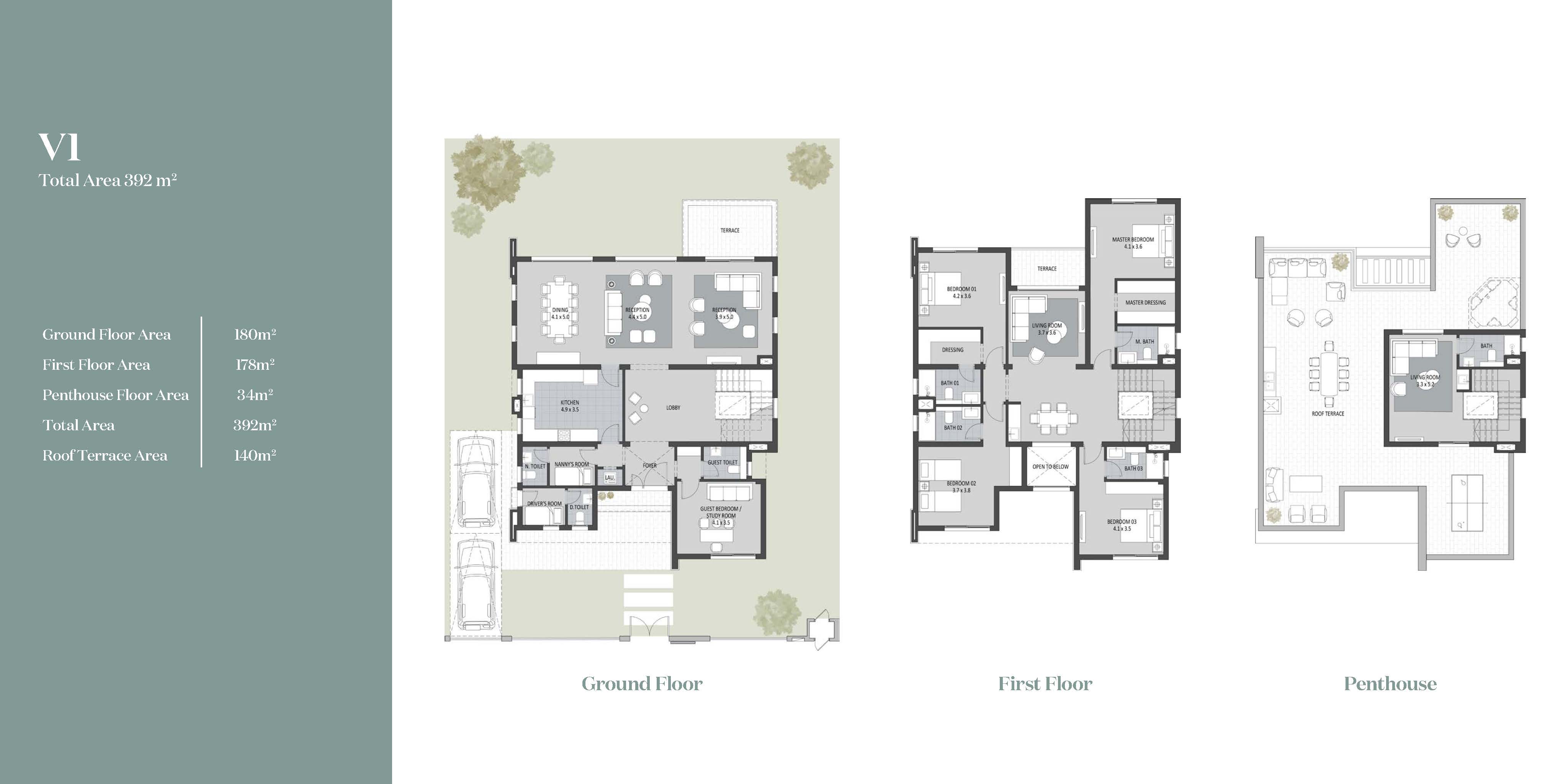 Floor plan for villa at SODIC East