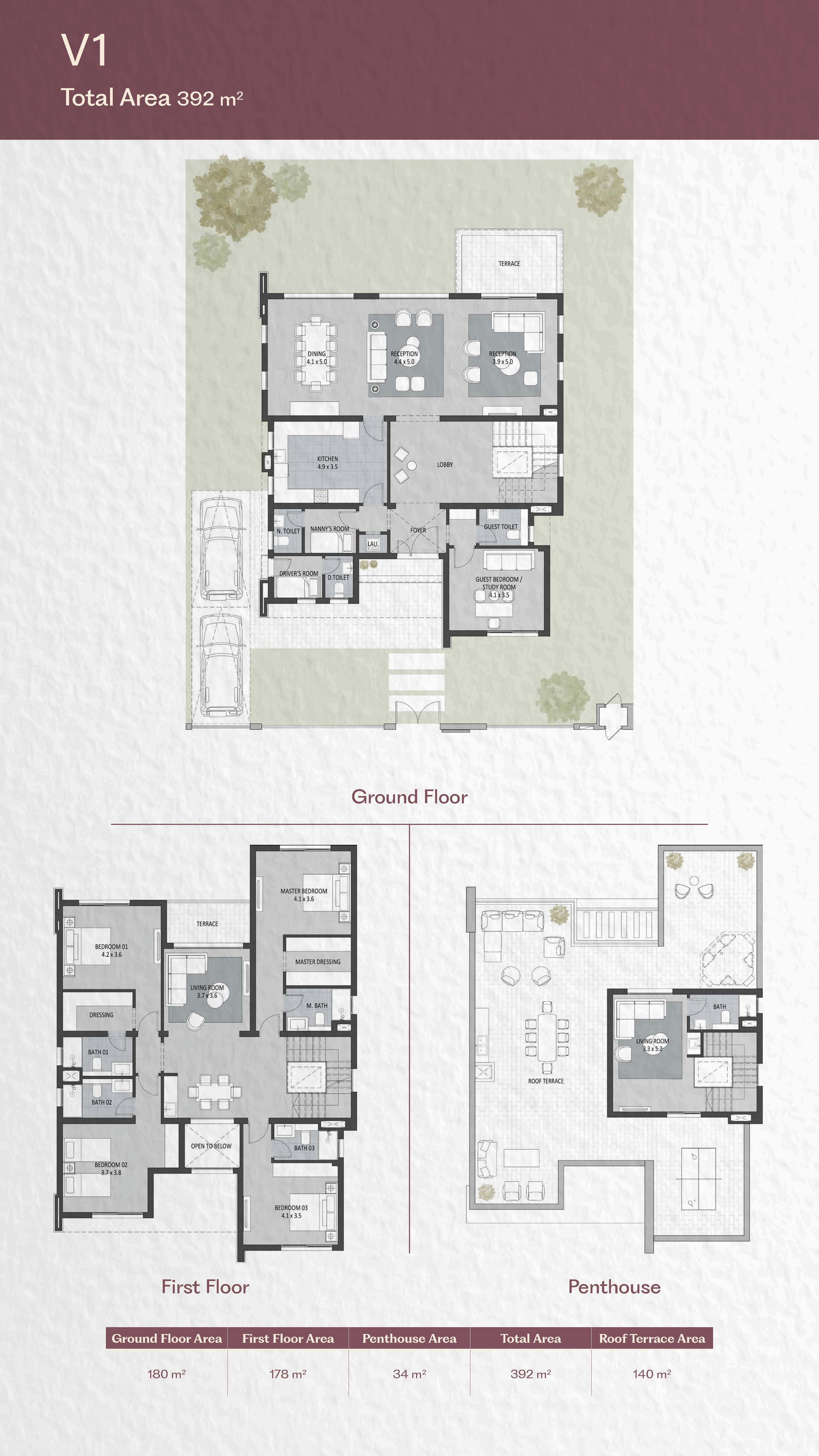 Floor plan for villa at SODIC East