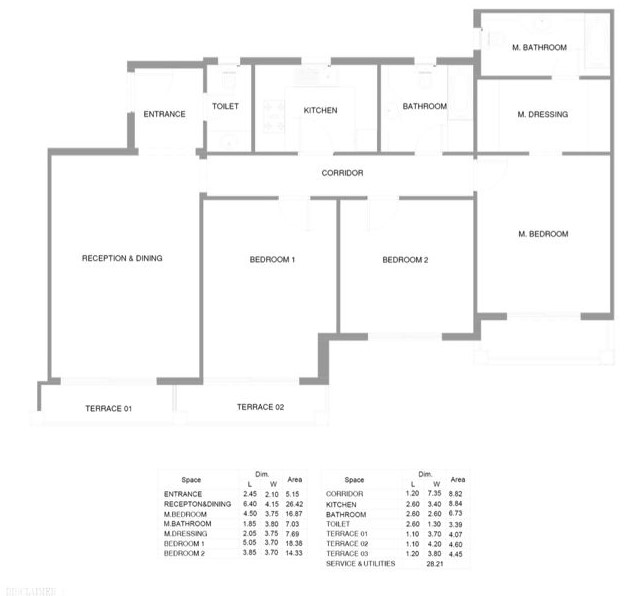 Floor plan for apartment at Aliva Mountain View Mostakbal City