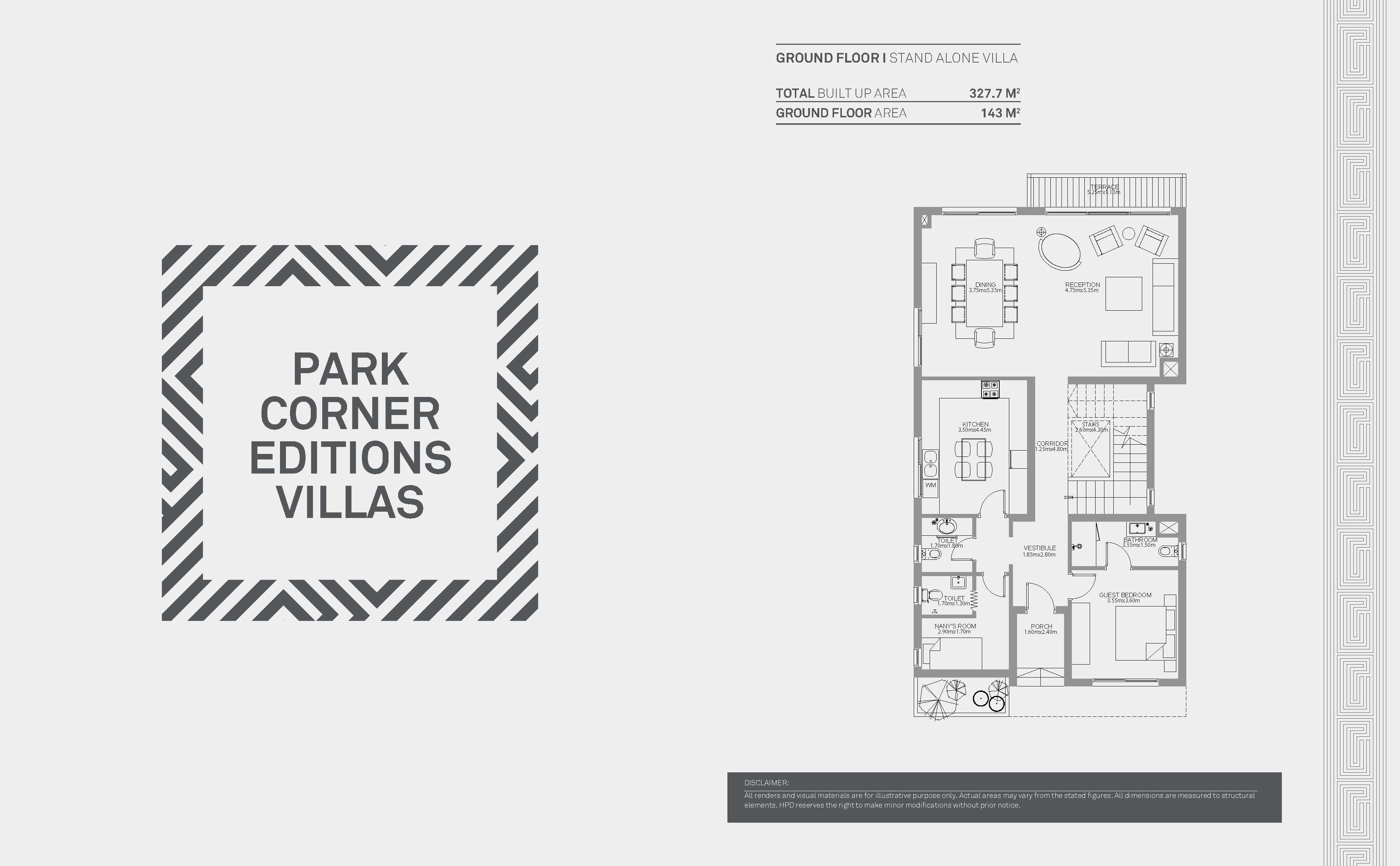 Floor plan for villa at Hyde Park