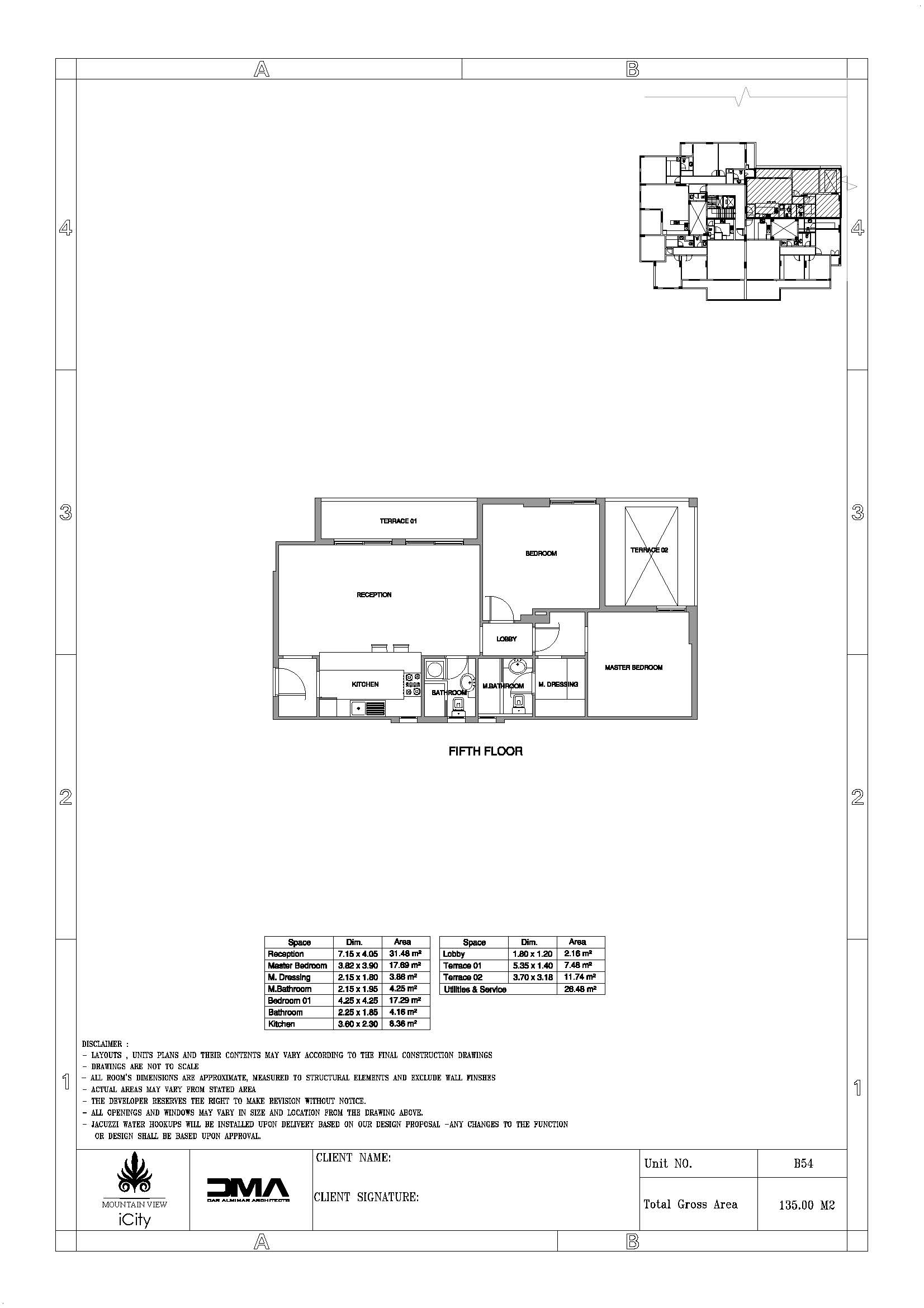 Floor plan for penthouse at Mountain View ICity New Cairo