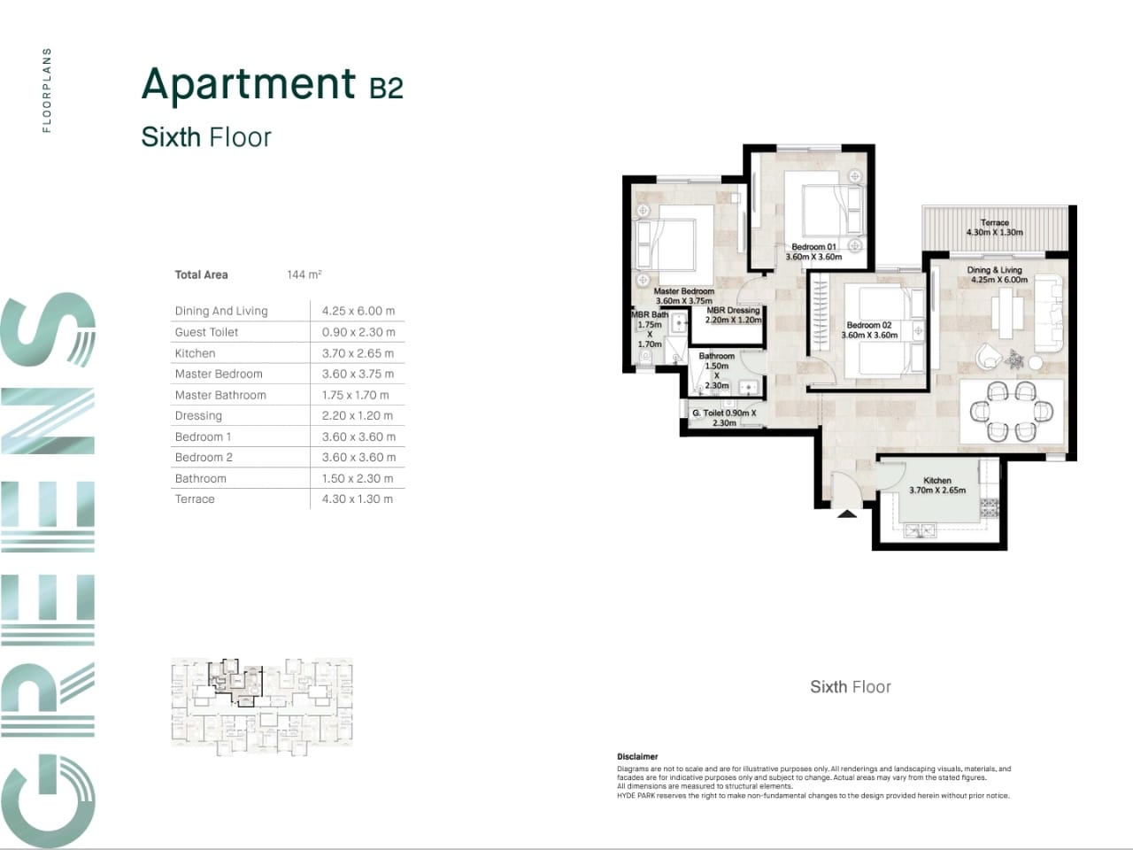 Floor plan for apartment at Hyde Park