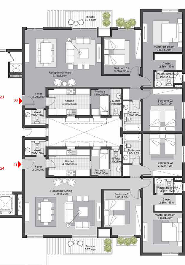 Floor plan for penthouse at Azailya