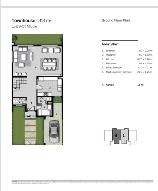 Floor plan for townhouse at Etapa