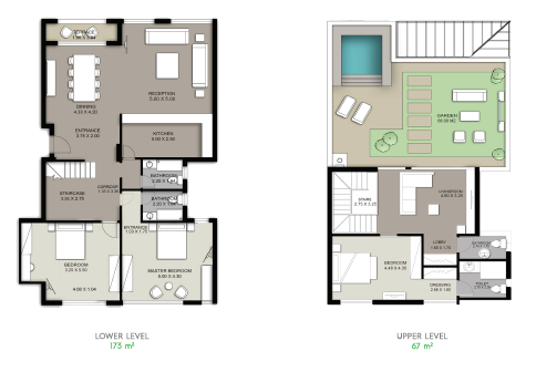Floor plan for duplex at Trio