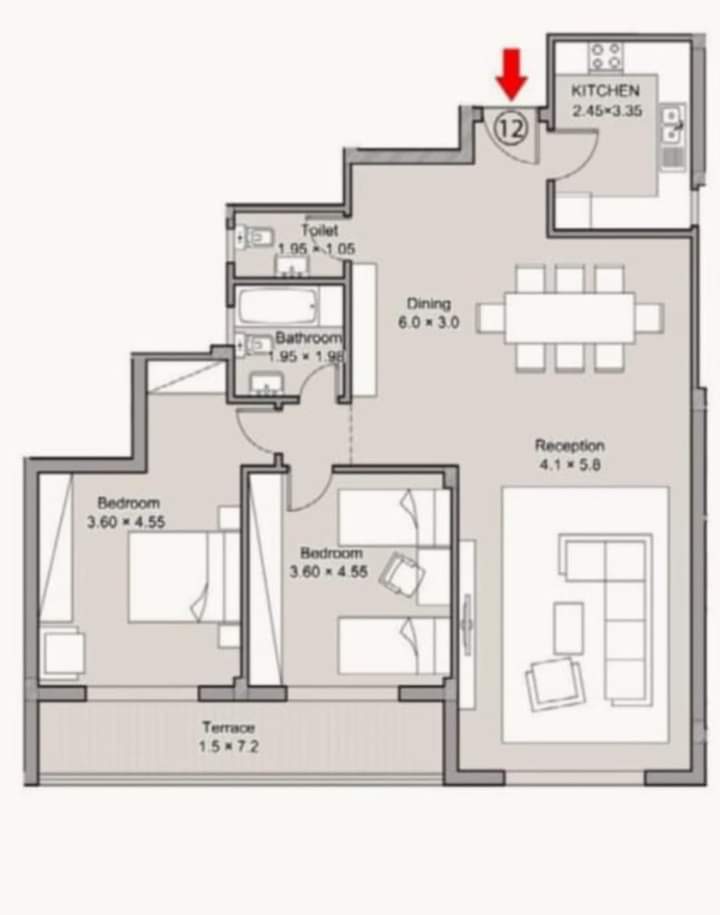 Floor plan for apartment at Taj City