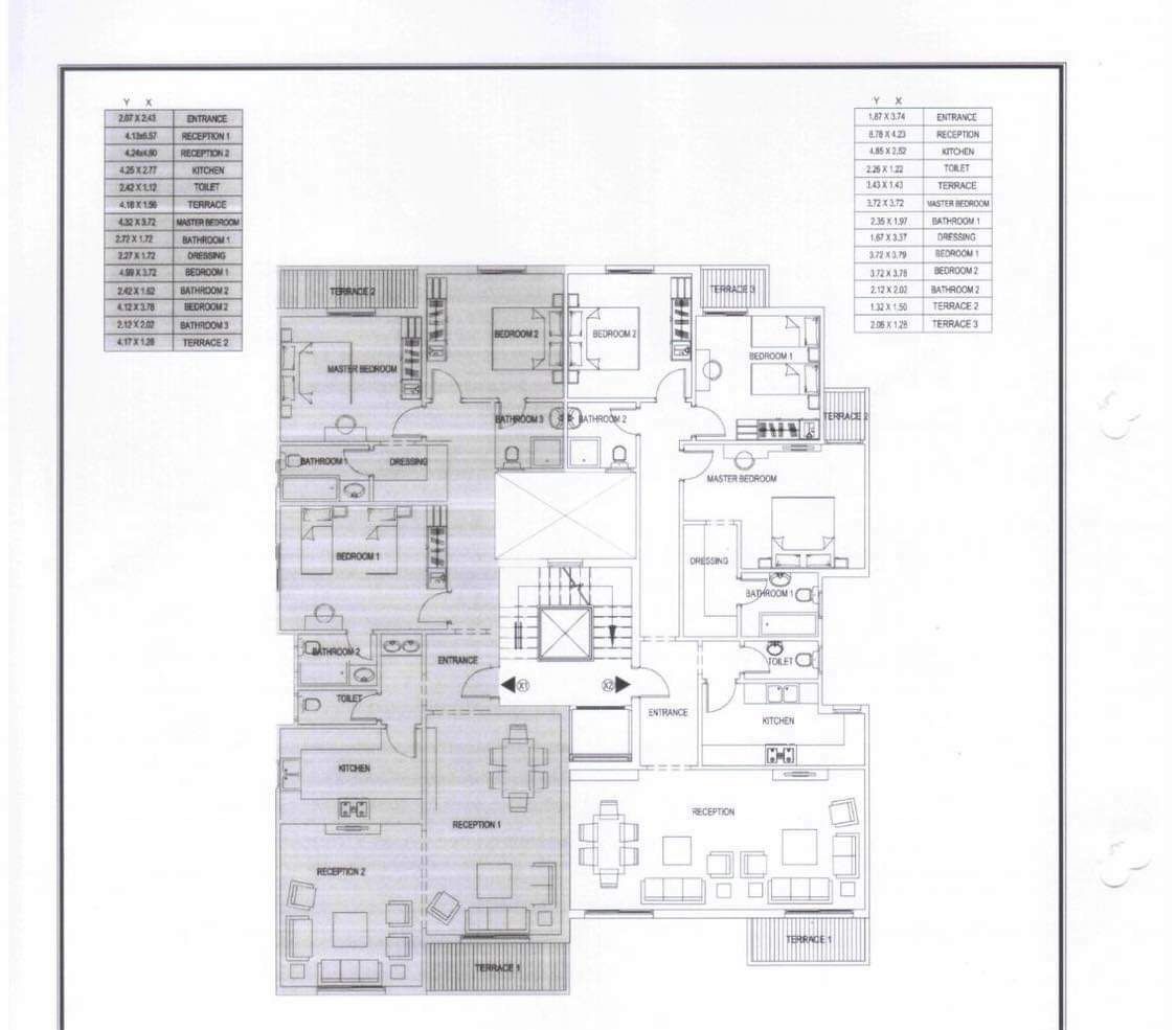Floor plan for apartment at Sarai