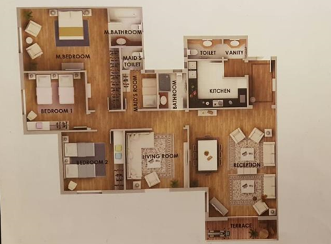 Floor plan for apartment at Mountain View ICity New Cairo