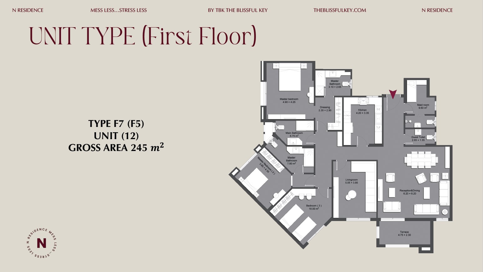 Floor plan for apartment at N Residence