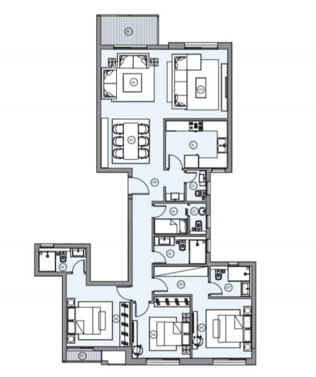 Floor plan for apartment at HAPTown