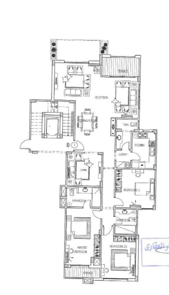 Floor plan for apartment at Stone Residence
