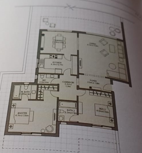 Floor plan for apartment at AEON Towers