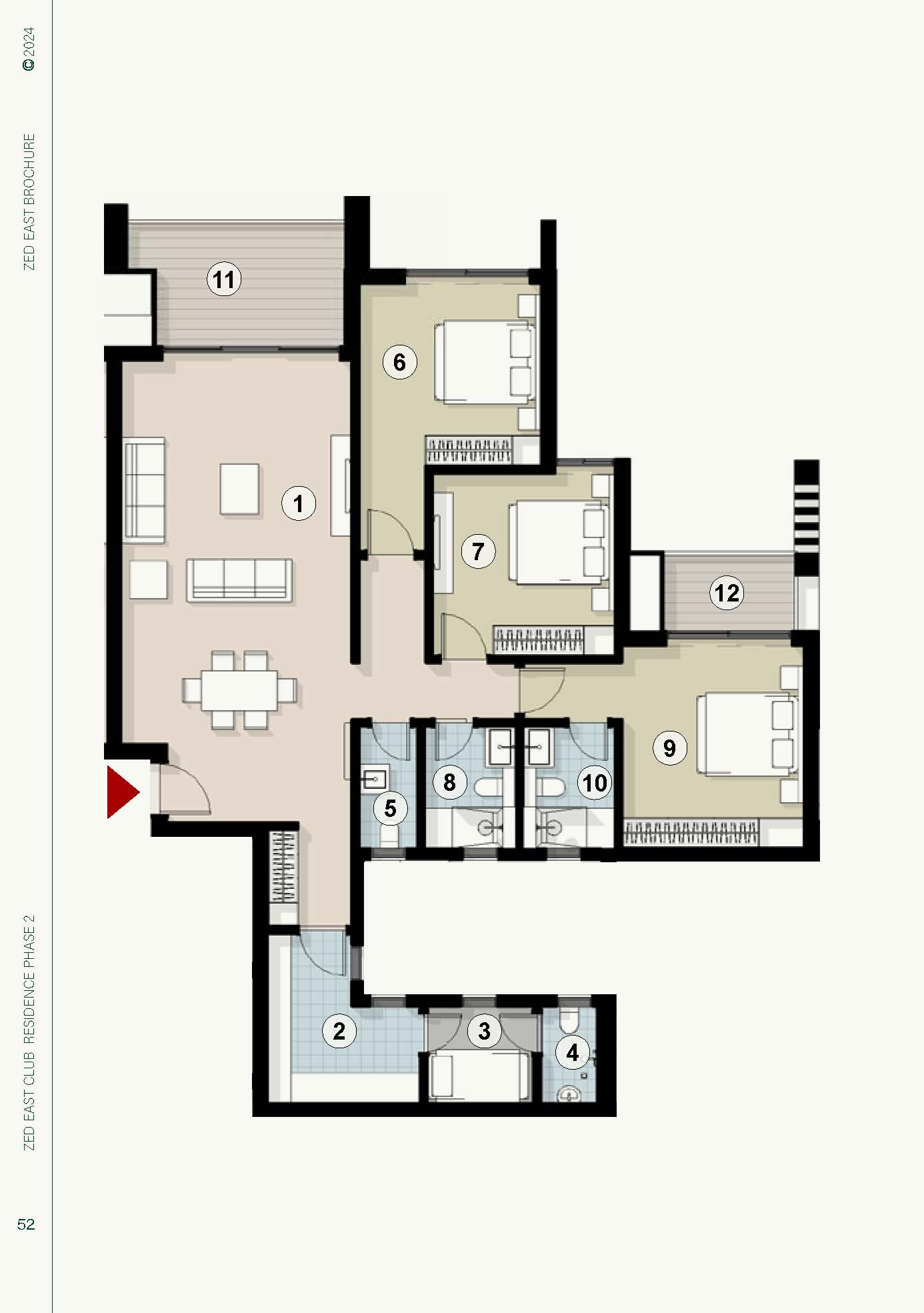 Floor plan for apartment at ZED East